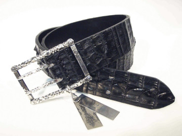 belt silver × crocodile